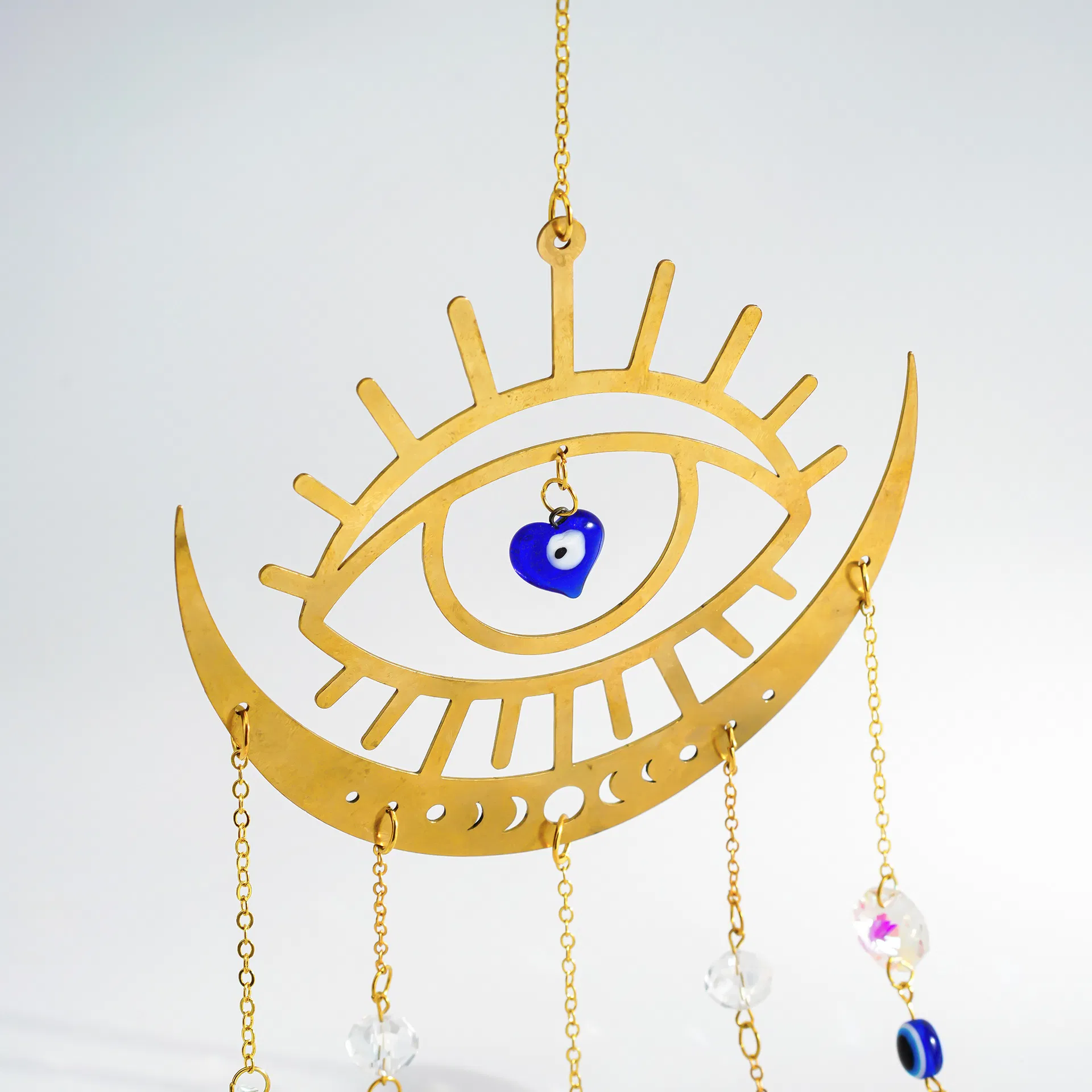Evil Eye Brass Suncatcher Crystals