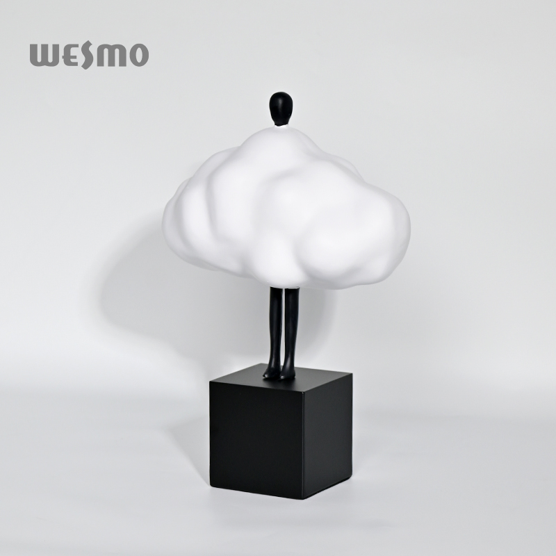 Minimalist Decorative Objects Black and White Elegant Resin Cloud Polyresin Figure Sculpture Tabletop Ornaments for Living Room