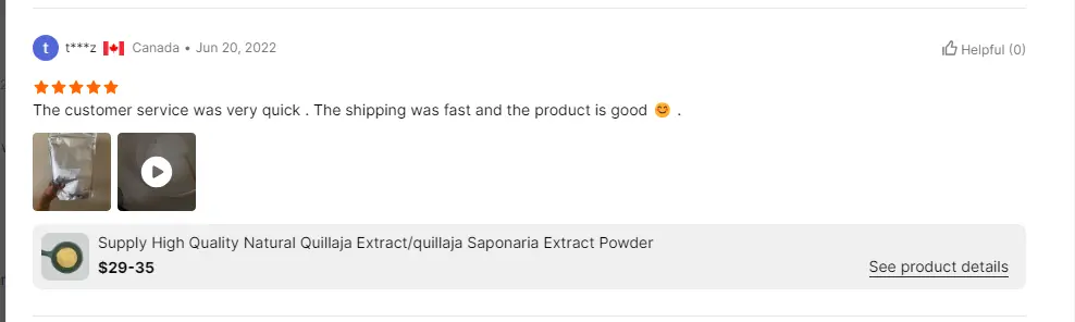 Customer review screenshot — verified Bieyouth Biotech buyer testimonial