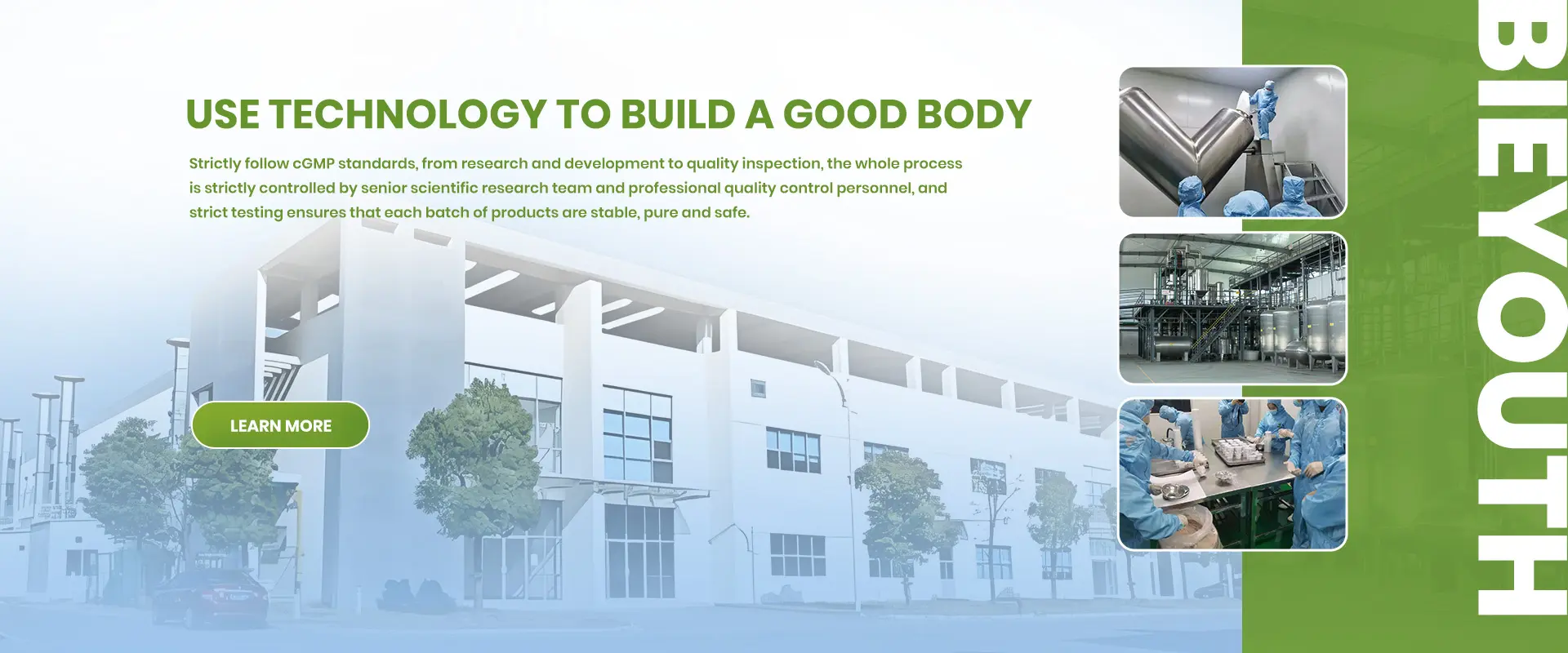 Bieyouth Biotech standardized production workshop — food additives and plant extracts