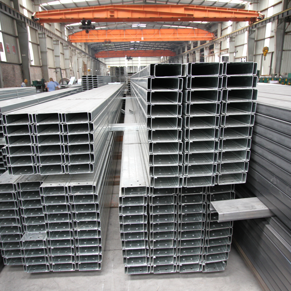 ASTM A36 Galvanized Steel C Channel Roof Truss Square Section ERW Technique API Certified 5.8m 6m 12m EMT Punching