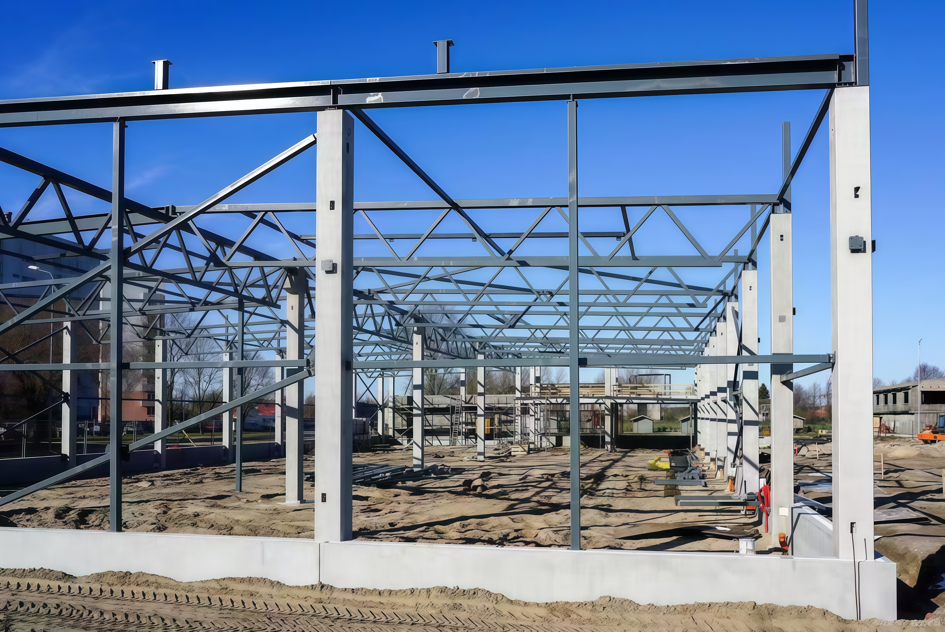 Site Structural Column Erection
