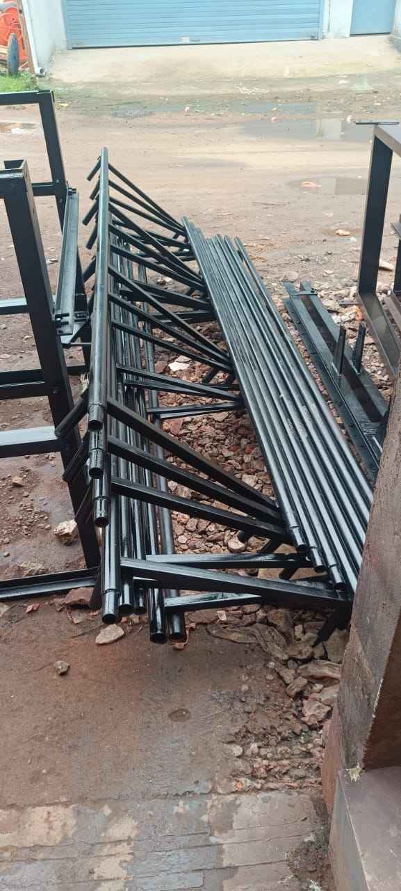 Heavy duty fabricated steel truss and pipe frame components for industrial structures sheds platforms and custom