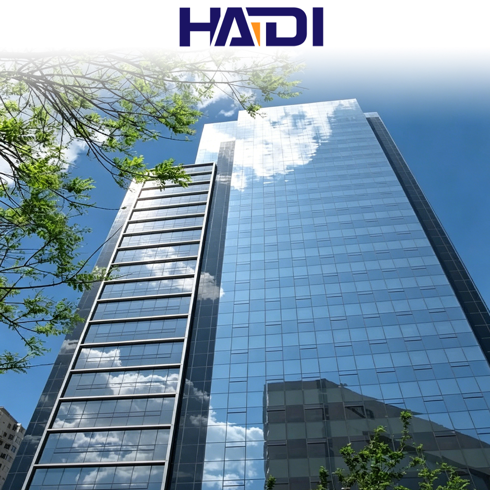 HAIDI Commerical Durable Aluminum and Glass Triple Double Glaze Lowe Glass Facade Unitized Curtain Wall
