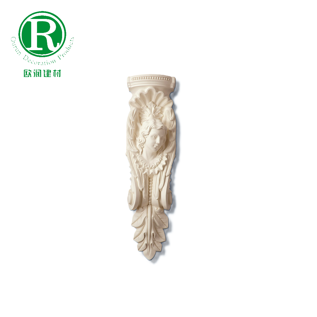 OH-9405-1 Exquisitely Carved Eco-Friendly Polyurethane Beam Brackets Modern Design for Villa Hotel Workshop Hospital Decoration