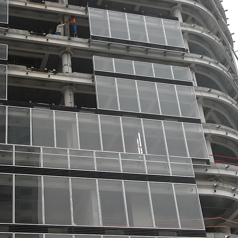 Advanced Prefabricated Unitized Glass Curtain Wall System,Thermal Break Technology for High Rise Commercial Buildings Single