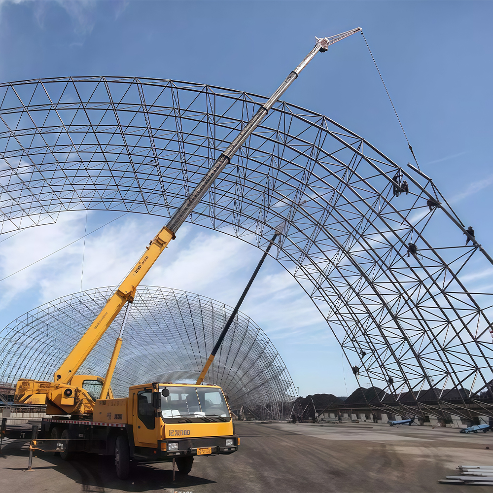 Large Span Steel Space Frame Structure With Metallic Roof High Quality Construction Steel Structures Building Steel Space Frame