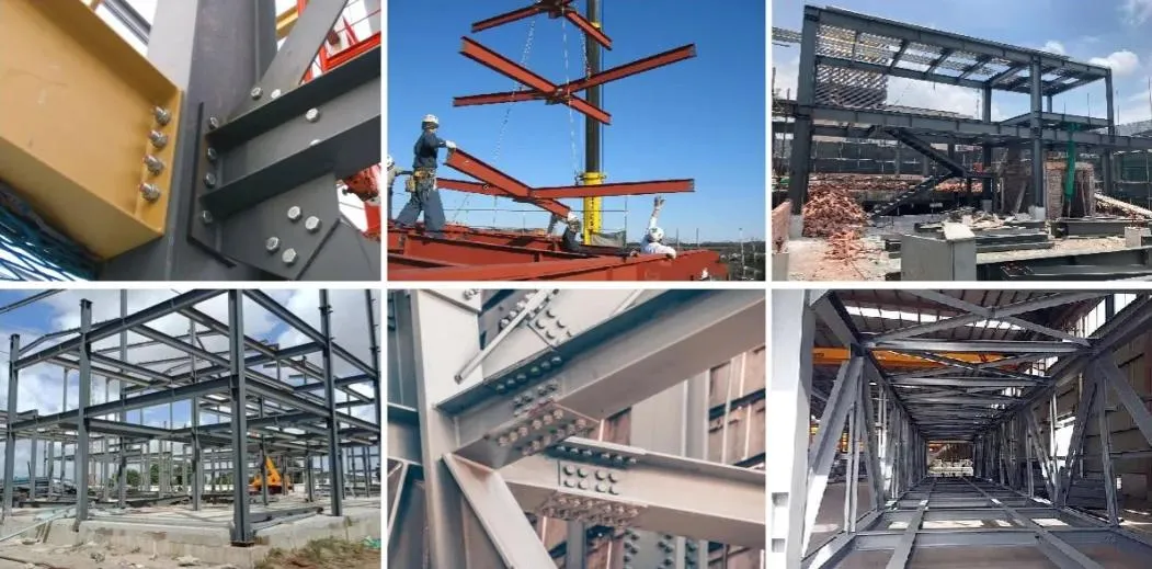 Durable Bolt Connection Steel Structure Warehouse for H-Beam Manufacturing