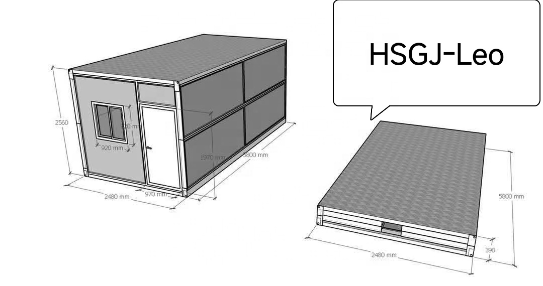 20ft Modular Container House Foldable Prefab Office Steel And Sandwich Panel Storage Box For Mining Camps