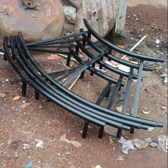 Heavy duty fabricated steel truss and pipe frame components for industrial structures sheds platforms and custom