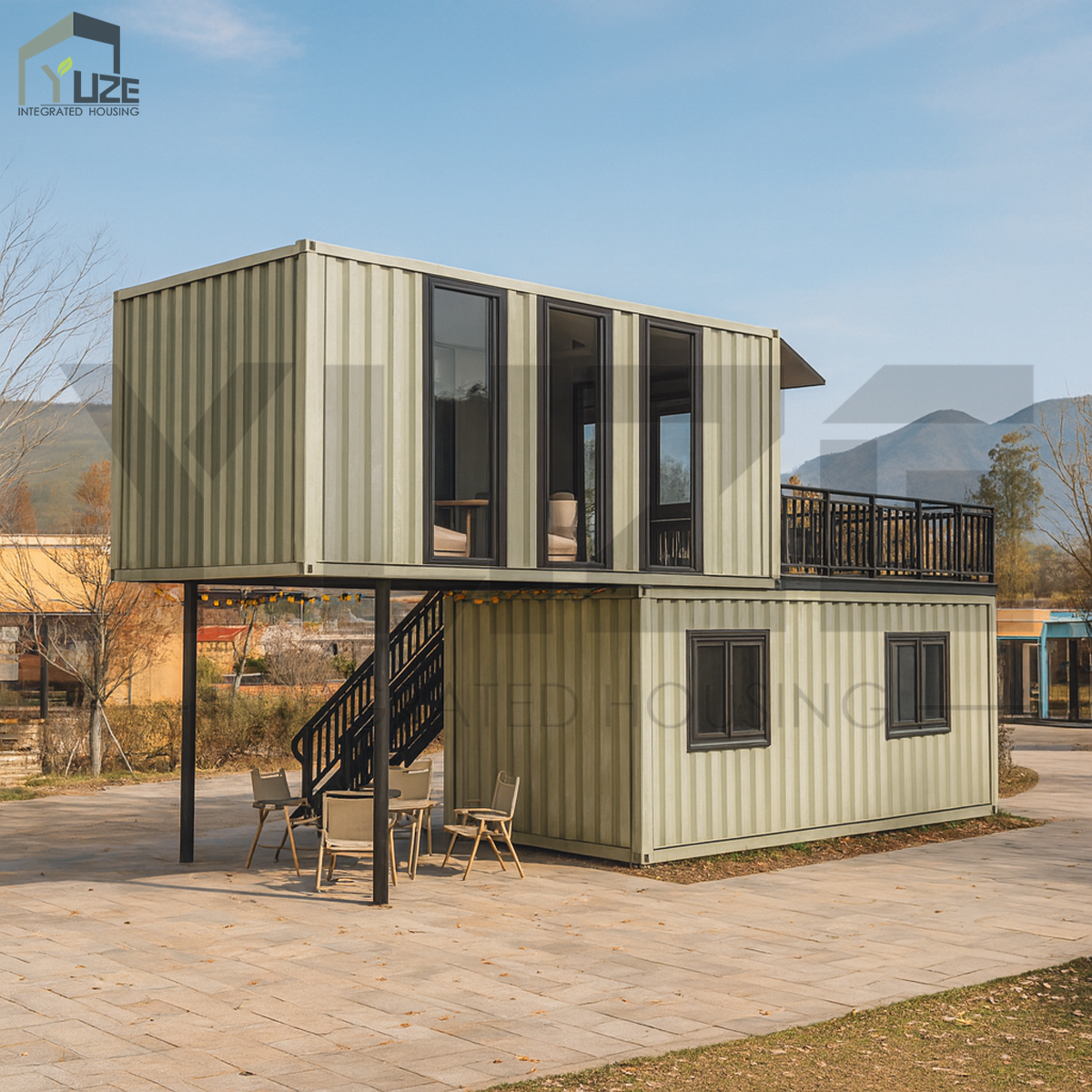 Commercial Design Custom Color Steel Structure Sandwich Panel 20FT 2 Story Container House