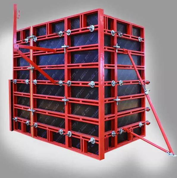 Construction Adjustable Arced Wall Column Steel Formwork System with H20 Timber Beam and Plywood for Concrete