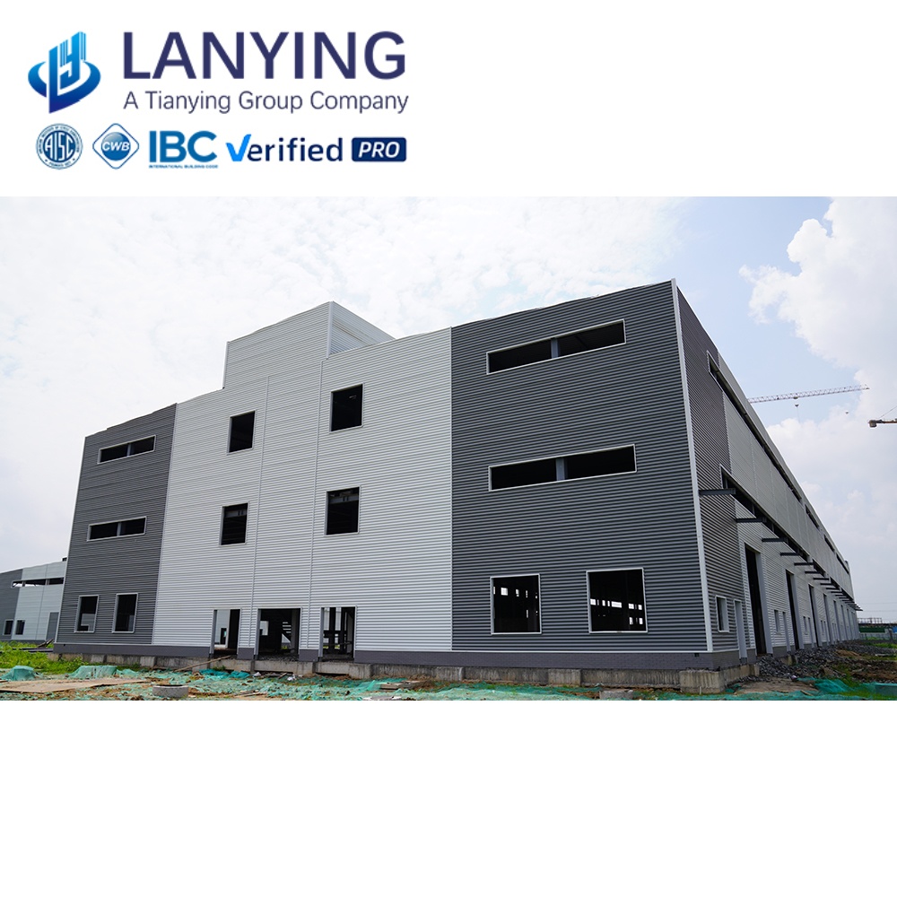 Multi Floors Prefabricated Warehouse Steel Structure 3 Storey Prefabricated Building