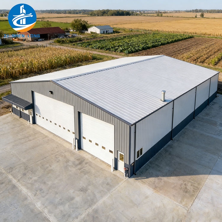 Lightweight Clear Span Steel Frame Warehouse Office Metallic Roof Structure Light Steel For Factory Workshop Building