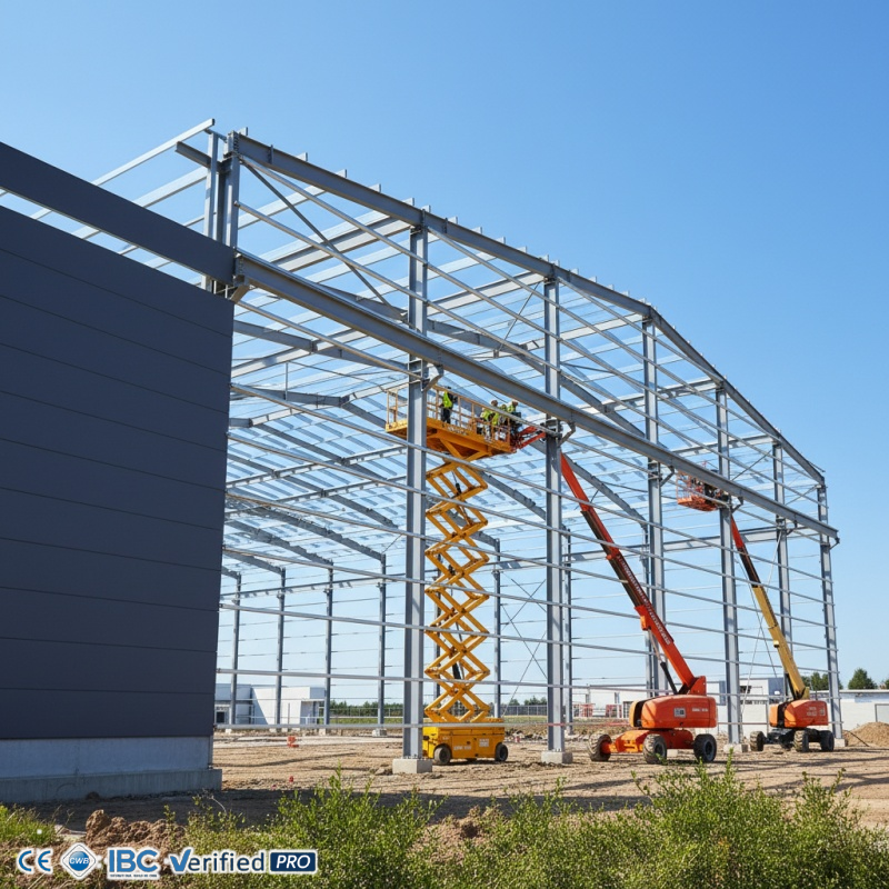 Prefabricated Steel Factory Warehouse &amp; Workshop CE Certified Manufacturer With 15 Years Industrial Building Export Experience