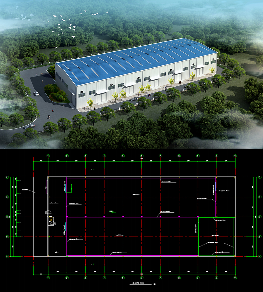 Modern design prefabricated structural steel warehouse structural steel beams and column light steel structure