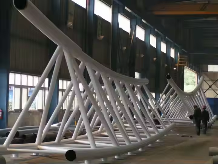 Lightweight Prefabricated Curved Steel Truss Dome Roof Metal Space Frame Structure Warehouse Bending Cutting Welding Building