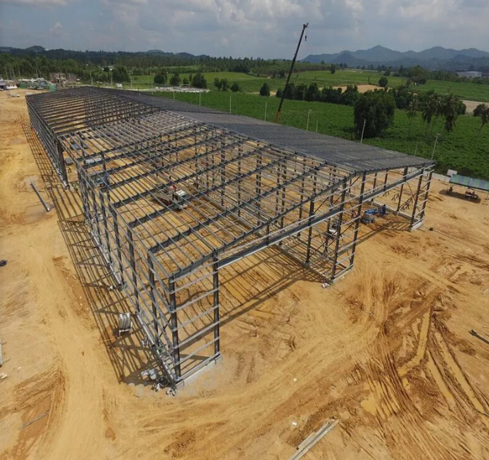 Prefabricated Light Steel Structure Warehouse Building Kits ASTM Q235B Steel Frame for Garage and Workshop Construction