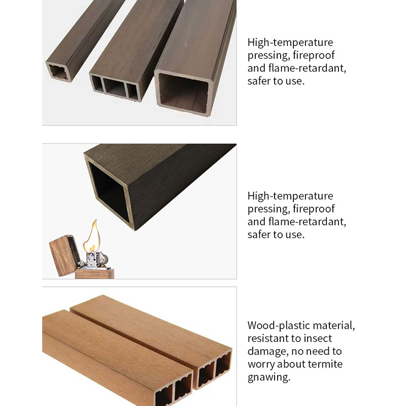 Exterior Hot Sale Decorative WPC Timber Tubes Wood Plastic Composite Beam for Outdoor Decoration