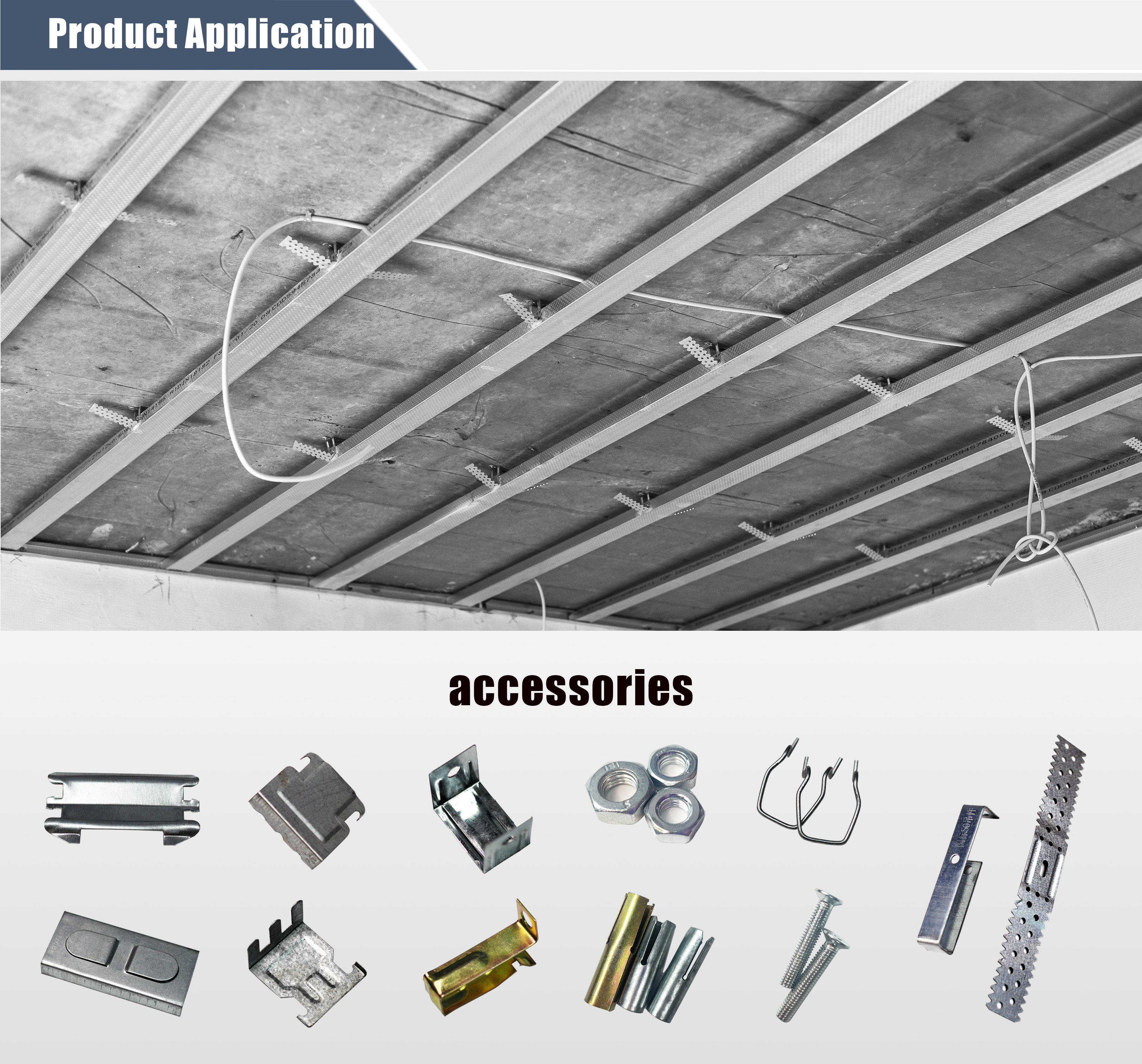 Modern Design Galvanized Steel High Strength Structure Keel Components for Office Building Steel Ceiling Grid Metal Frame