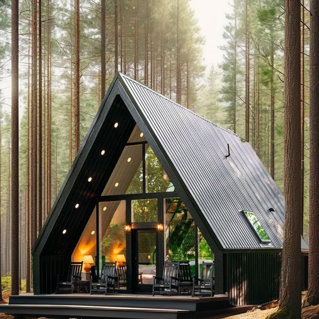 Modern Two-Storey Luxury Villa Fast-Install Steel Structure Prefabricated A-Frame House Triangle Container Design Style Luxury