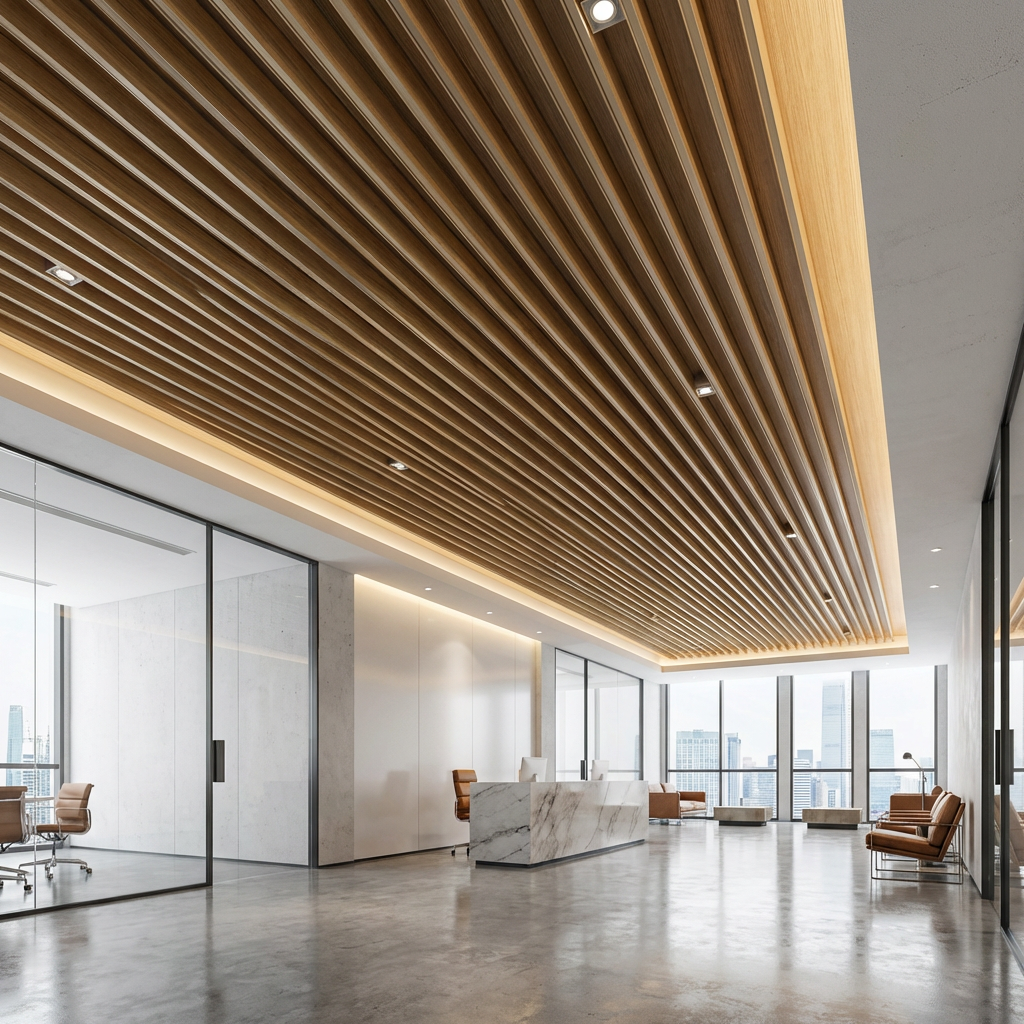 Interior Partition 50x100mm Hollow Aluminum Wood Grain Plastic Beams, Wood Grain Square Columns