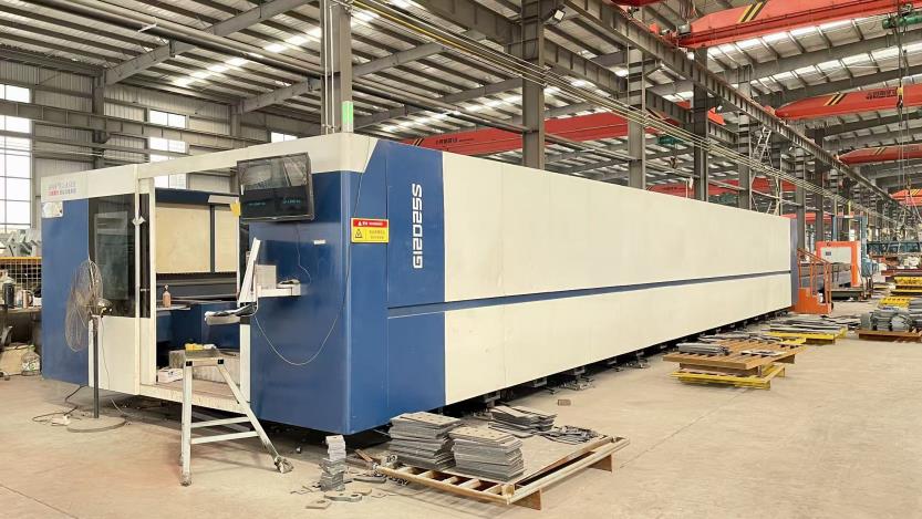 Steel plate and section cutting process at Bildon Steel manufacturing facility