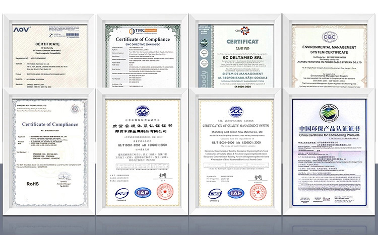 Quality certifications