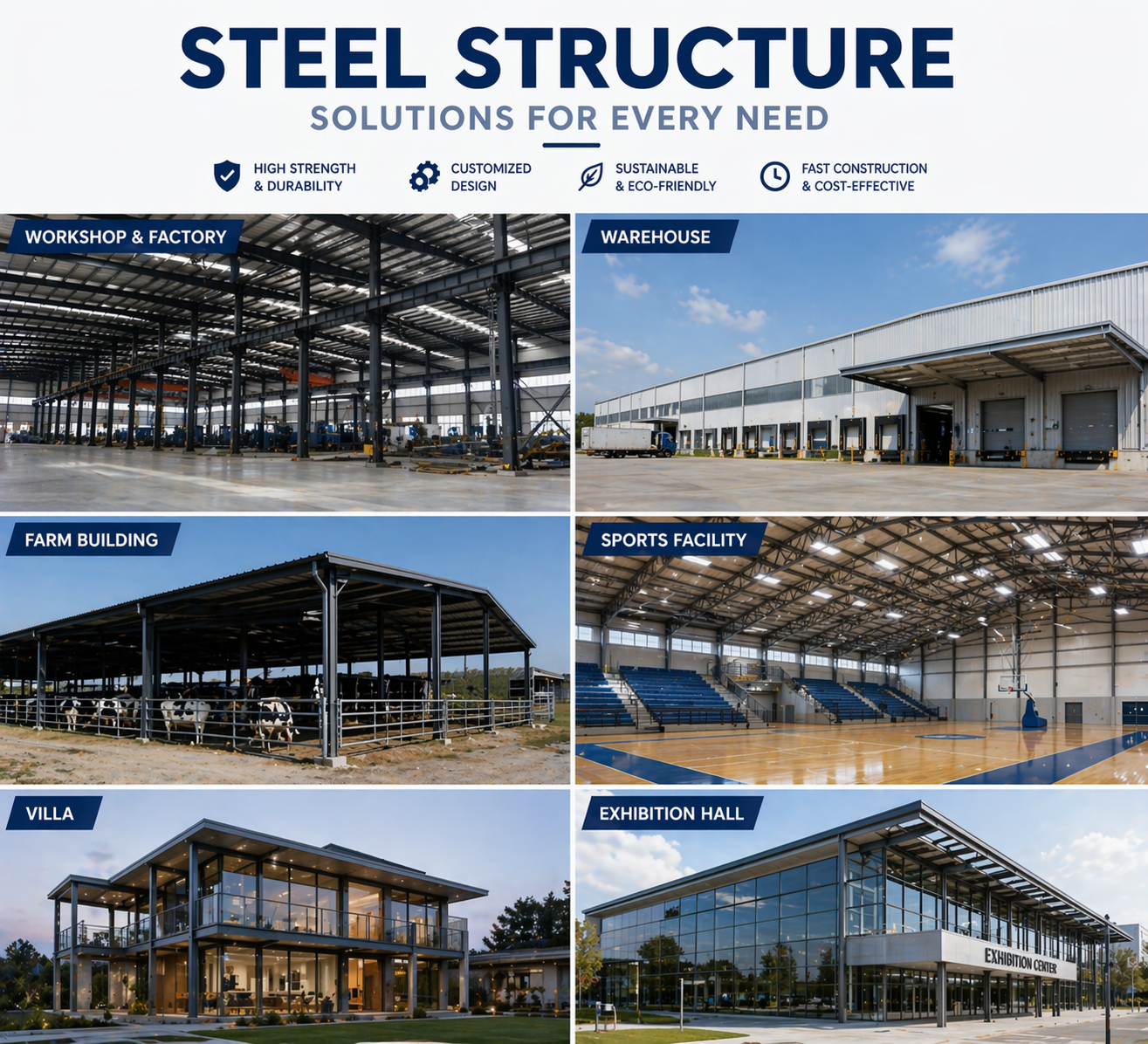 Modular Framing Carport Light Steel House Structure Warehouse Building Frame Prefabricated Garage Building Shed