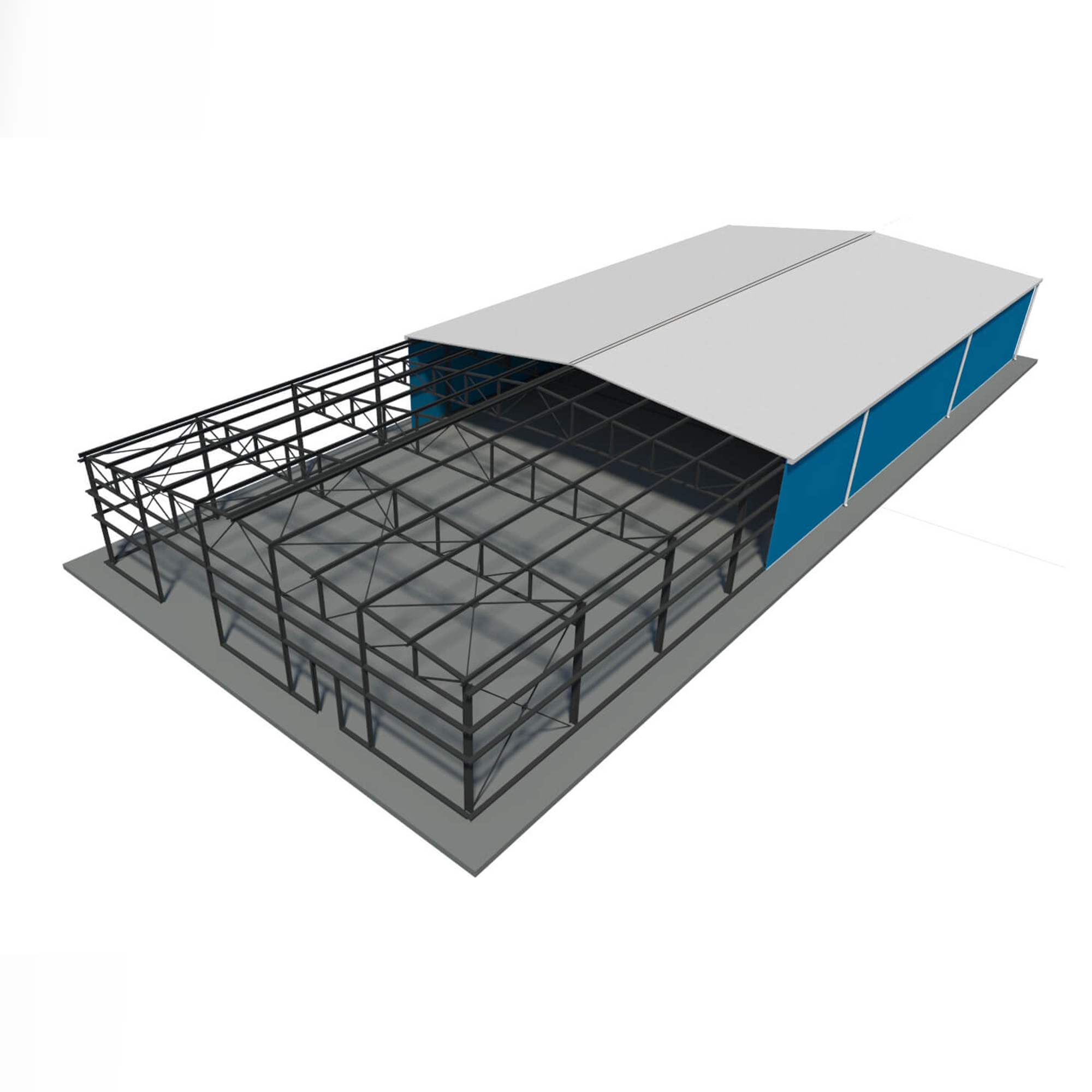 Low Cost 1000M2 Prefabricated Industrial Building Gable Frame H Steel Warehouse Factory Building Hot Rolled Steel Light 50 Years