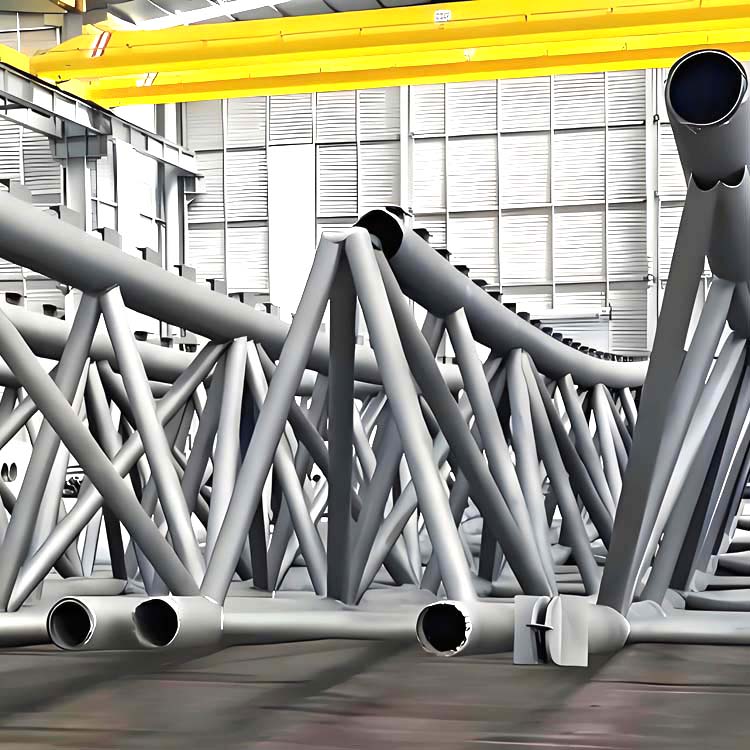 High Quality Prefabricated Steel Structural Pipe Tube Truss Frame Roof Shed for Exhibition Hall Building Construction