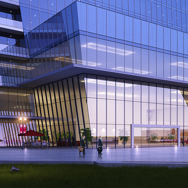 Advanced Prefabricated Unitized Glass Curtain Wall System,Thermal Break Technology for High Rise Commercial Buildings Single