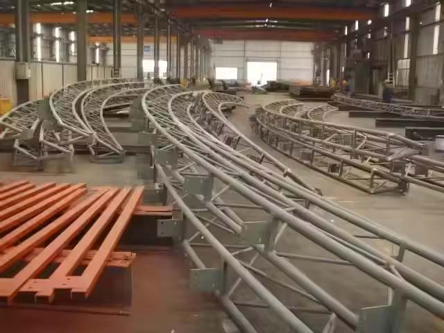 Lightweight Prefabricated Curved Steel Truss Dome Roof Metal Space Frame Structure Warehouse Bending Cutting Welding Building