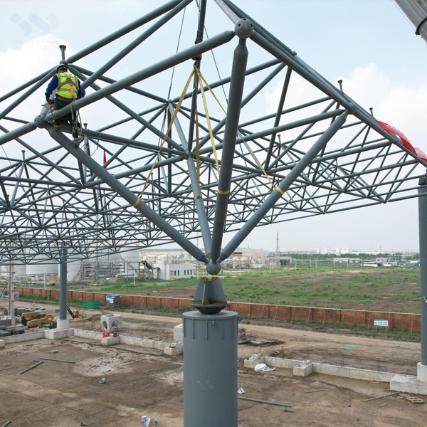 Industrial Design Sports Stadium Roof Steel Structure Pipe Truss Fast Delivery for Supermarket Office Building Gym Workshop