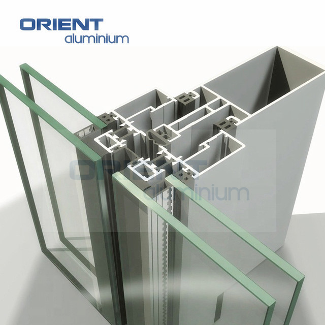 Glass Facade Building System Glazed Curtain Wall Unitized Structural Aluminium Curtain Wall
