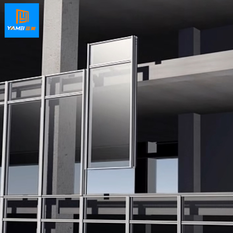 Advanced Prefabricated Unitized Glass Curtain Wall System,Thermal Break Technology for High Rise Commercial Buildings Single