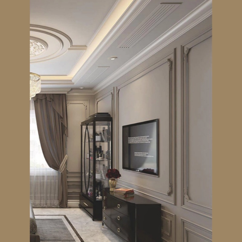 OH-9405-1 Exquisitely Carved Eco-Friendly Polyurethane Beam Brackets Modern Design for Villa Hotel Workshop Hospital Decoration