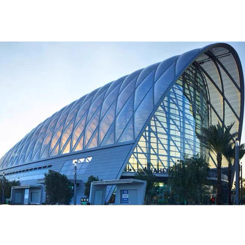 Customized Modern Large Scale Commercial Canopy Steel ETFE Membrane Structure Fire-retardant Waterproof Space Frame Warehouse