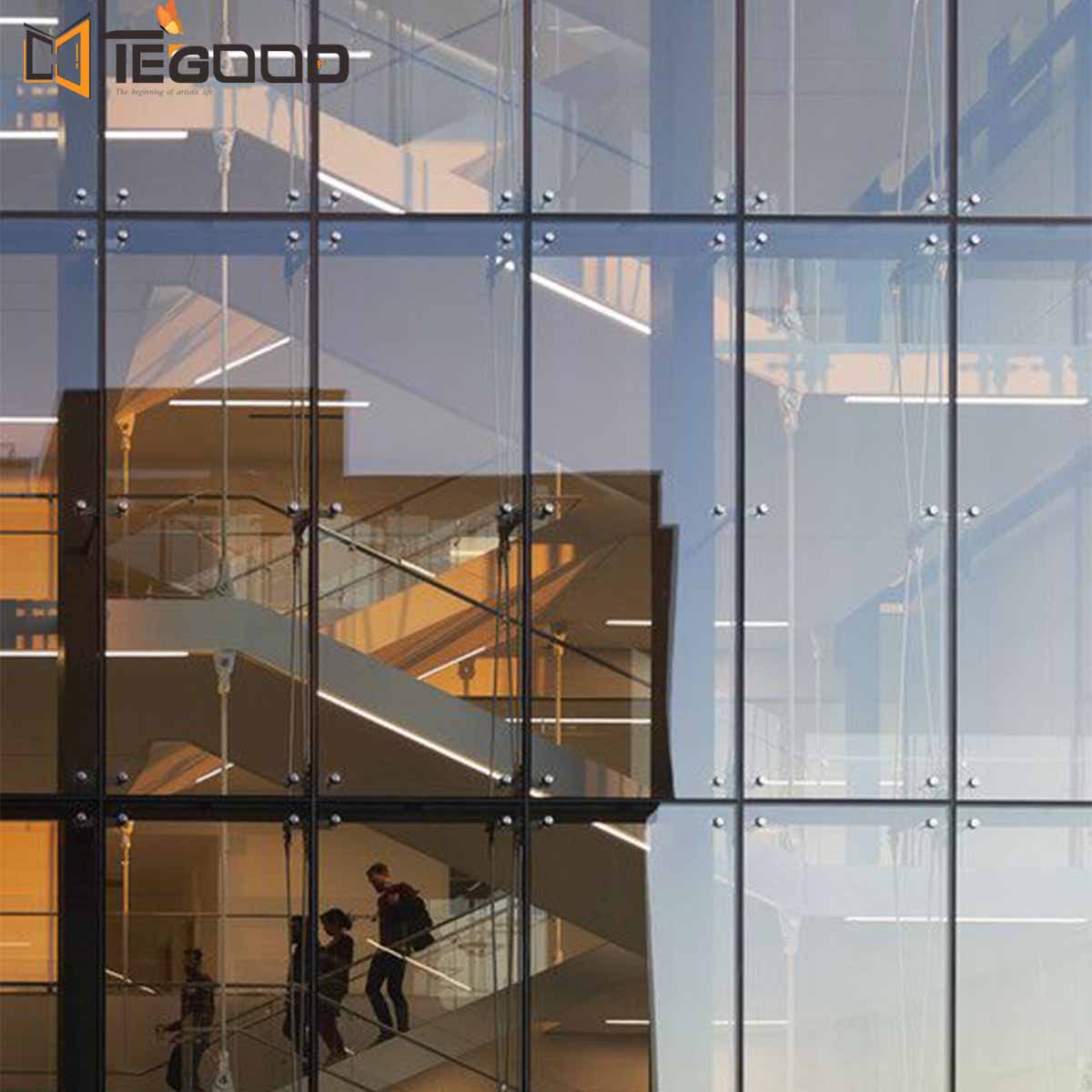 Modern Double Triple Glazed Cladding Outdoor Exterior Facade Unitized Stick Frame Spider System Aluminium Glass Curtain Wall