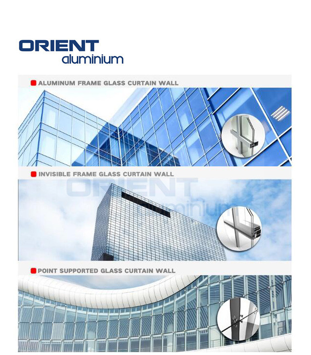 Glass Facade Building System Glazed Curtain Wall Unitized Structural Aluminium Curtain Wall