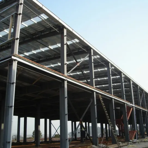 Prefabricated Light Steel Structure Warehouse Building Kits ASTM Q235B Steel Frame for Garage and Workshop Construction