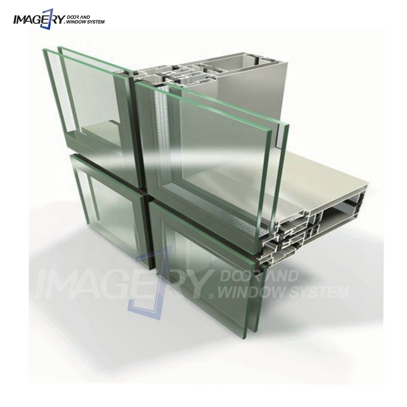 Imageryaluminum Glass Stick Built Frame Curtain Wall Exposed Hidden Capped Spandrel Unitized Facade System Building Design Price