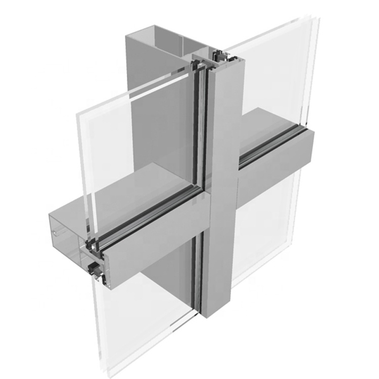 Double Triple Glazed Cladding Exterior Facade Unitized Stick Frame Spider System Price Glass Curtain Wall