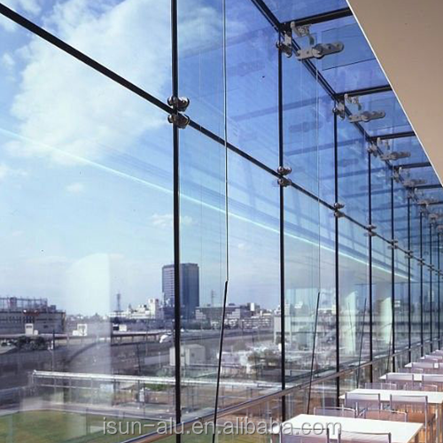 Unitized Frameless Spider Structures Glass Curtain Wall Facade Eco-Friendly Exterior Building Glass
