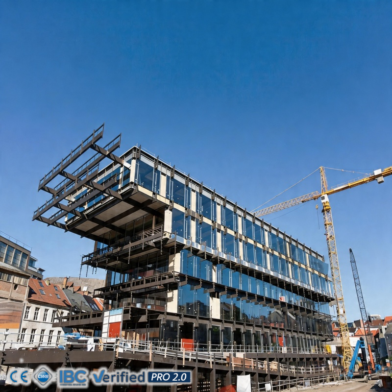 Prefabricated Modular Office Building Corrosion-resistant Steel Structure Durable Kits Factory 15 Years Builder