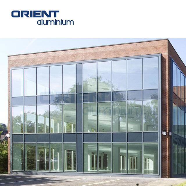 Glass Facade Building System Glazed Curtain Wall Unitized Structural Aluminium Curtain Wall