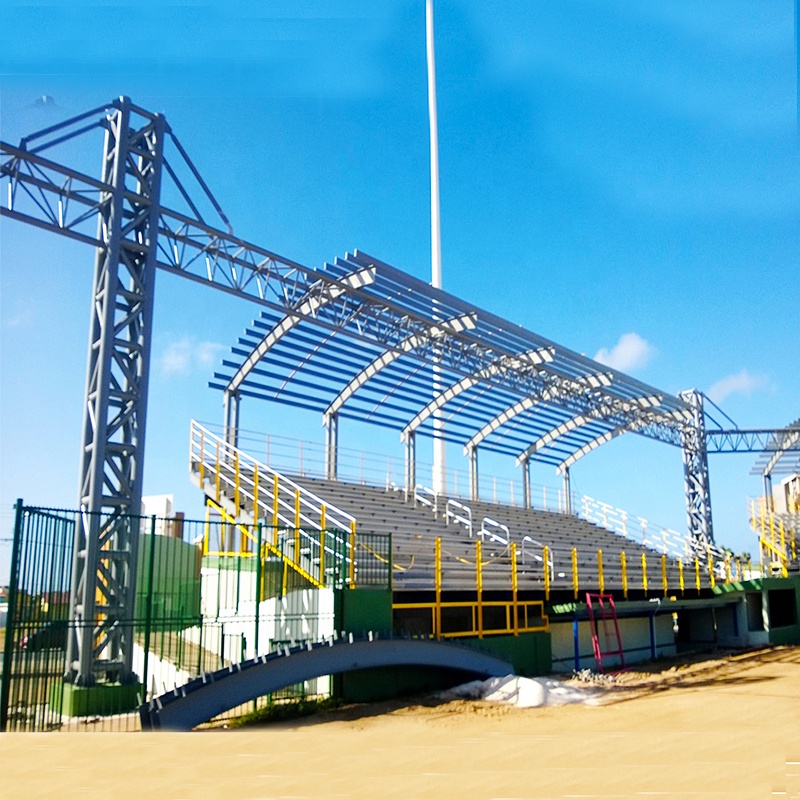 Truss Frame Light Steel Structure Building Welded H-shape Beams Cutting Bending Services Low Cost Football Prefabricated Stadium