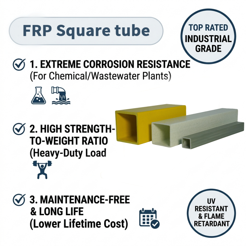 OEM Custom Mold FRP Square Tube Cross Bar High Dimensional Stability For Livestock Poultry Farm Agricultural Greenhouse