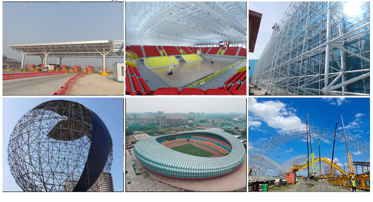 Hight Strength Prefab Galvanized Steel Space Frame Dome Structure