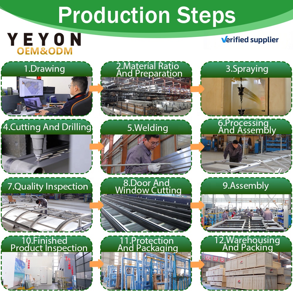 Yeyon 2026 OEM Modern Aluminum Frame Garden Extension Waterproof Prefab Polygon Park Residential Outdoor Sunroom Glass House